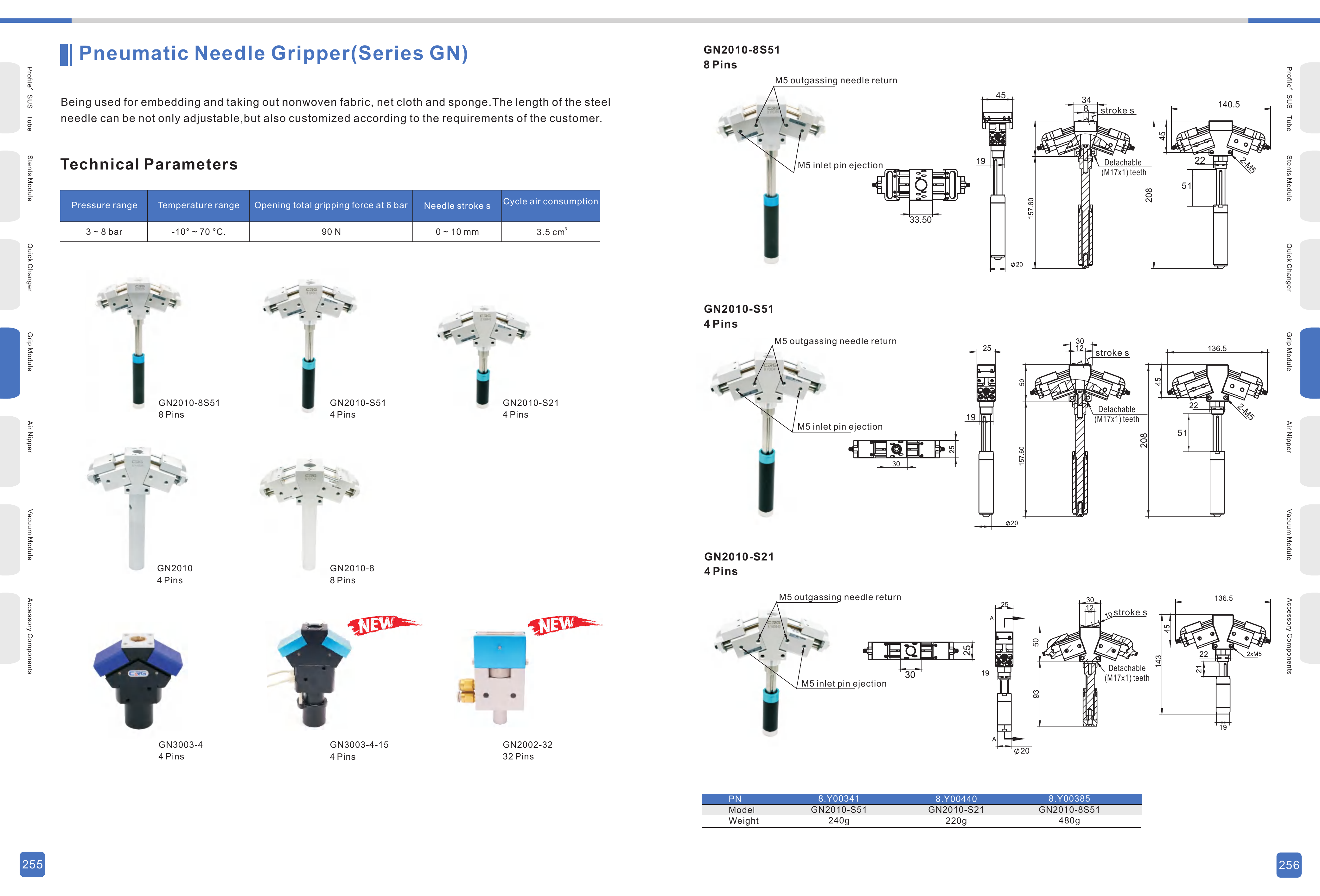 GN series Original Technical Sheet 1 - GN2010 Adjustable Series