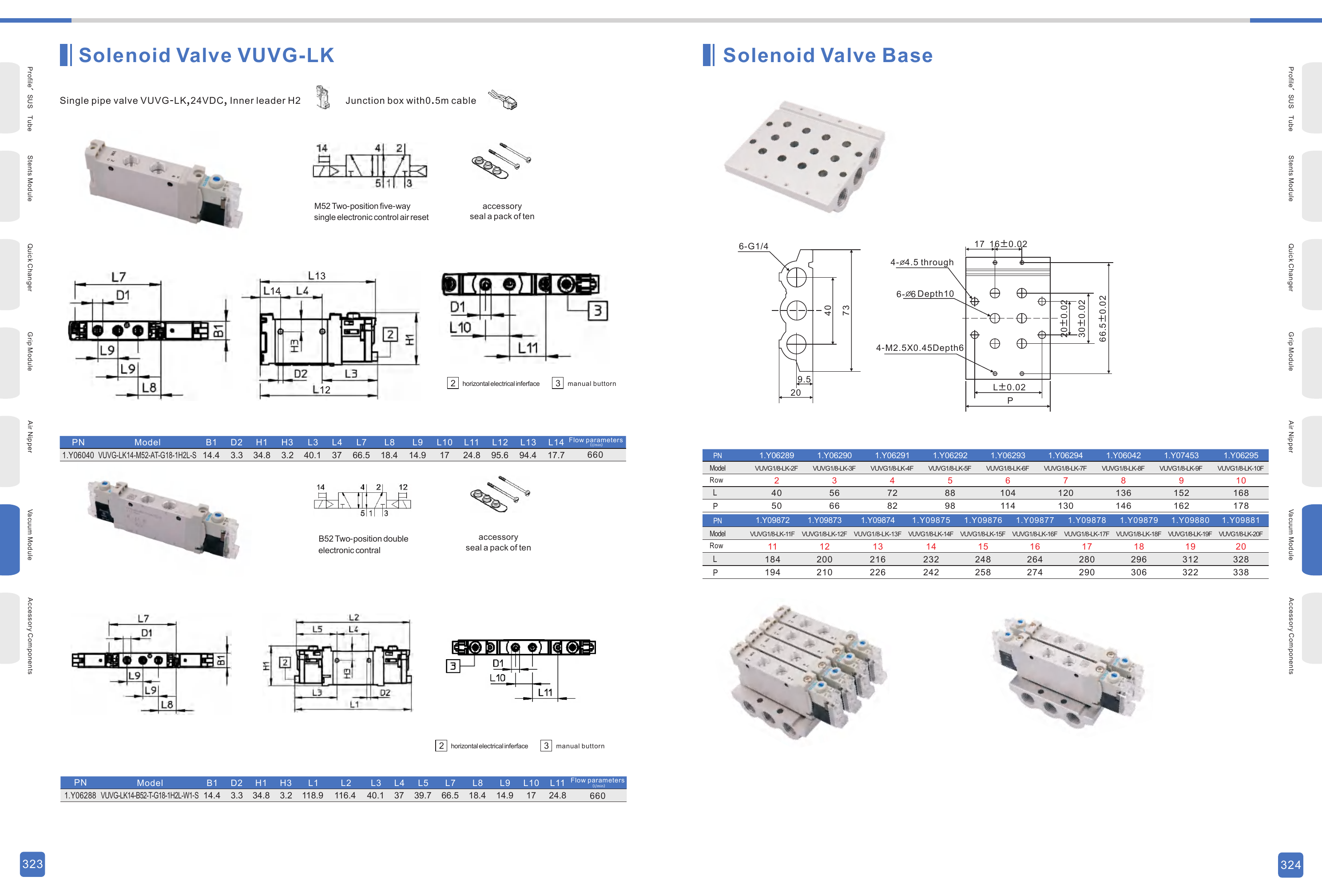 VUVG-LK / VUVG1/8-LK Original Technical Sheet - Solenoid Valve and Base